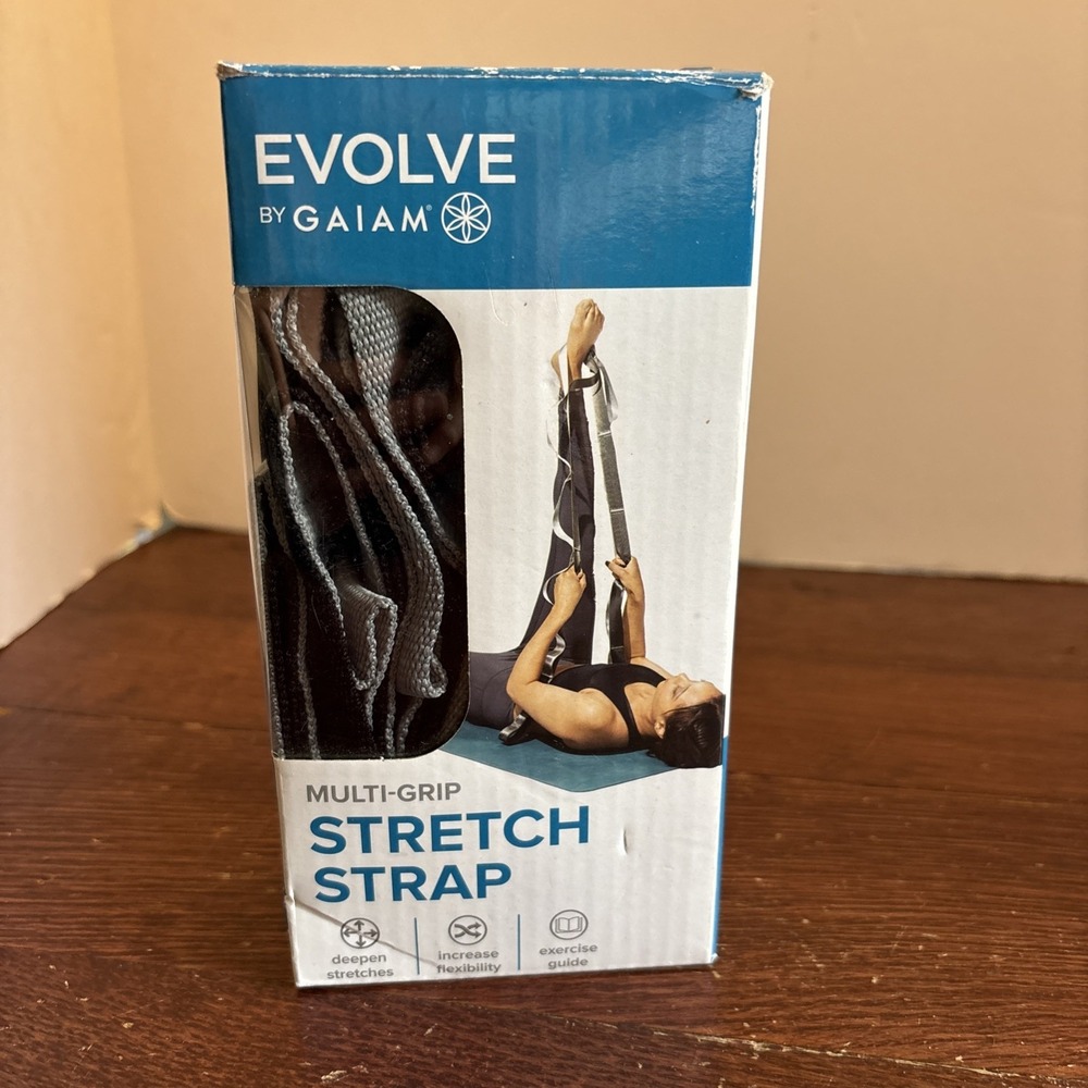 Evolve By Gaiam Restore Multi Grip Stretch Strap‎ & Bonus Exercise Guide